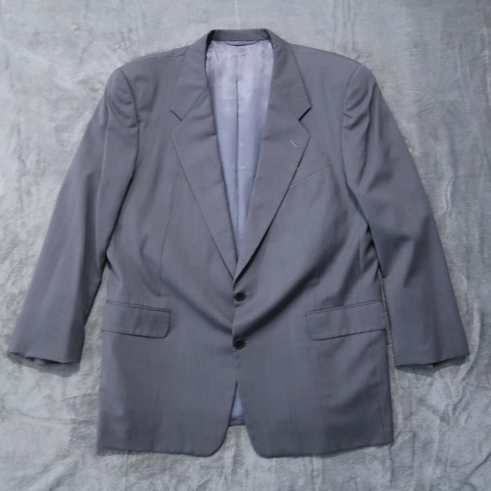 Vintage Hickey Freeman Blazer Mens 48R Gray Wool Sports Coat Jacket Business